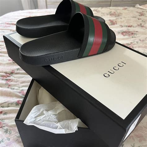 red gucci slides with skulls|Gucci slides size 5.